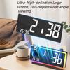 Large Screen Digital Alarm Clock Colorful LED Projection Desk Clock  Home Decor