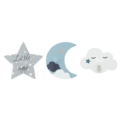 Set aus 3 Kleiderbügeln für ein Kinderzimmer Himmel MDF