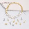 Brass End Crimps Beads Tips Covered Clasps Connector DIY Jewelry Findings Accessories 18K Gold Plated Star Double-Cup Bead Tip