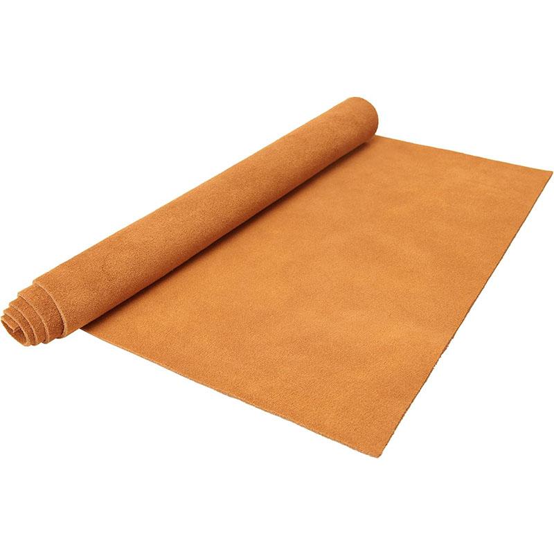 Light brown suede cowhide split leather, 1.5mm tan nubuck soft cowhide for snow boots, clothing repair, double-faced suede leath