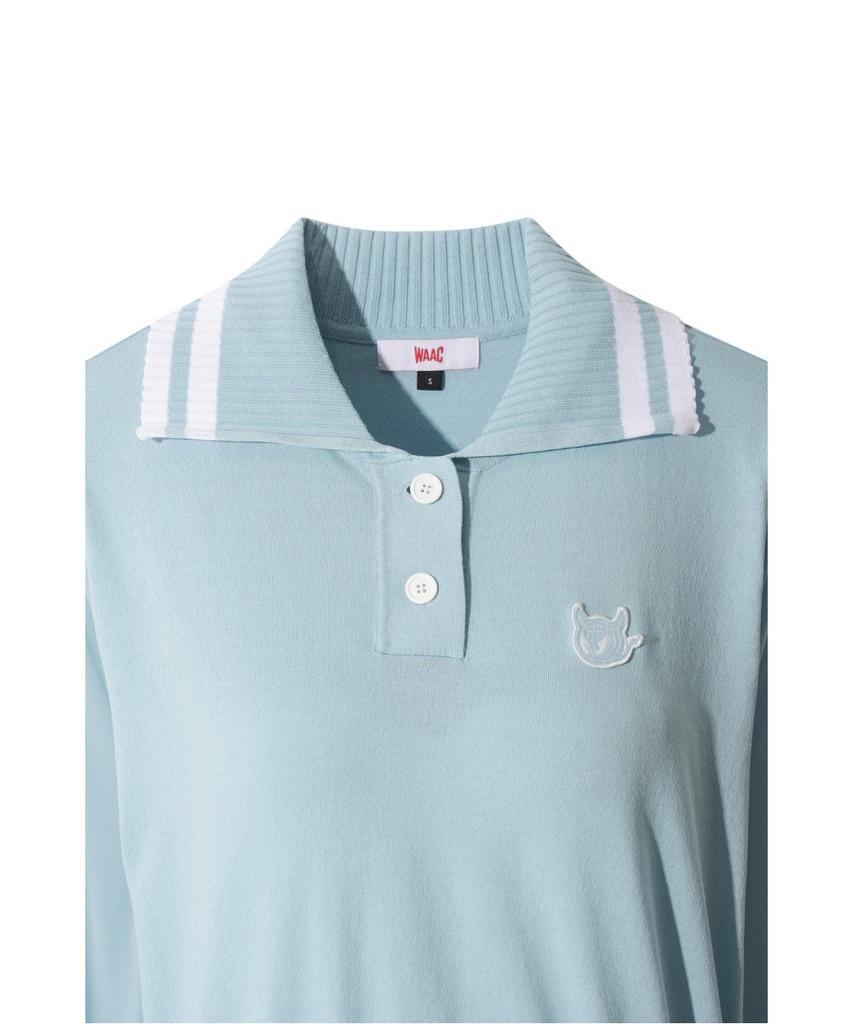 WAAC Women Big Collar Knit Hybrid Polo Wwtbm26301Bul