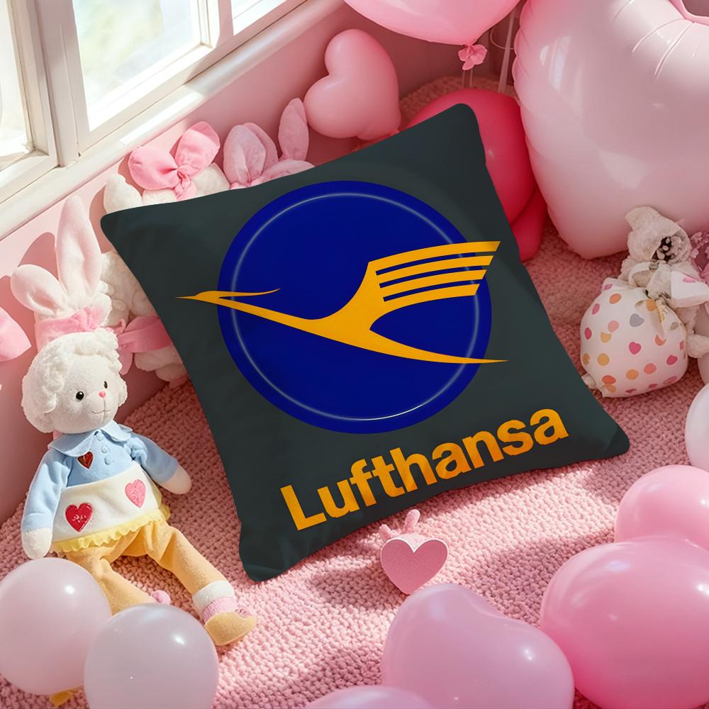 Fashion L-Lufthansa Cushion Cover Pattern Printed Pillowcase for Living Room Sofa Cushion Cover & Bedroom Decor