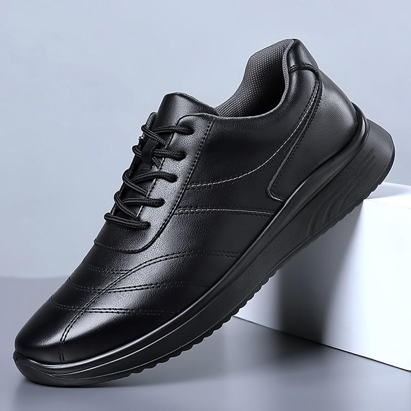 New Men's Casual Leather Shoes Men's Trendy Fashion Single Shoes Wear-resistant Soft Sole Soft Surface Sports Men's Shoes