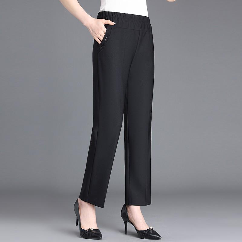 

High Waist Elastic Women s Pants for Middle-aged and Elderly – Plus Size, Casual, Spring/Autumn. XL