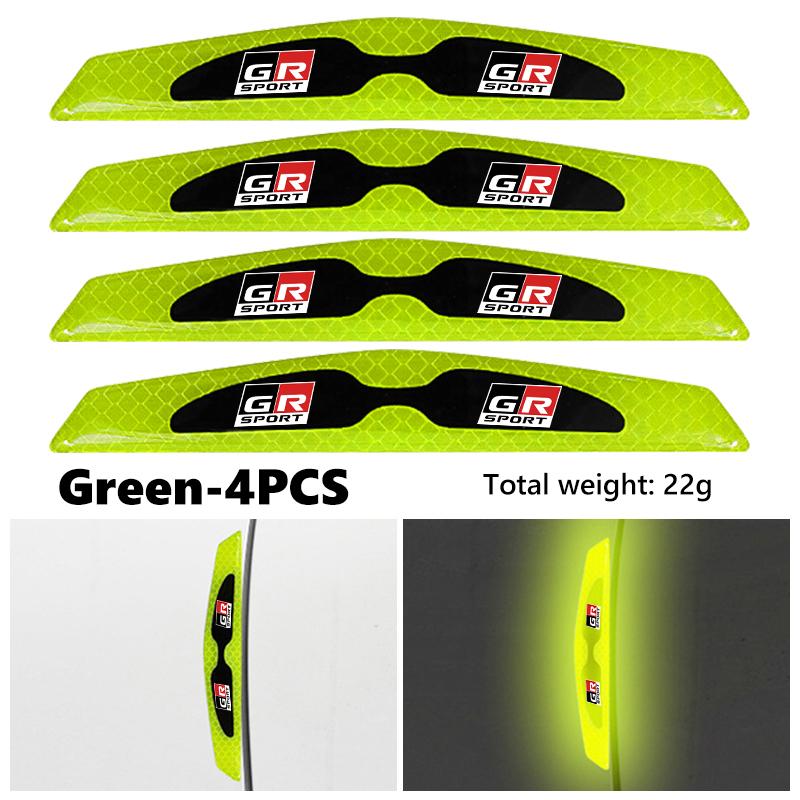 MZD1  4pcs Reflective Car Door Edge Protector Sticker Anti Collision Anti-scratch Strip For Toyota chr Corolla Camry rav4 Yaris GR