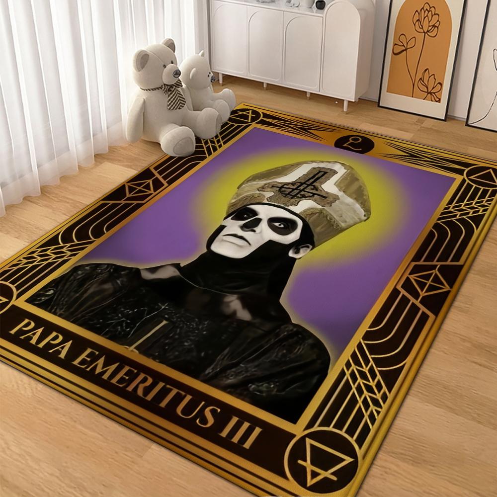 Dark Gothic Skeleton Bishop Rectangular Rug Soft Nonslip Carpet For Hallway Doorway Kitchen Home Decor Great Holiday Gift