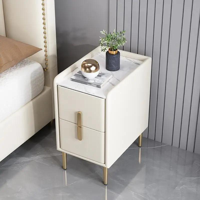 Nordic Light Luxury Modern Solid Wood Bedside Table Cabinet Free Installation Mini Bedroom Multi-layer Shelf Storage Cabinet