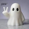 Durable Ghost Figurine for Shelf Halloween with Peace Sign, Spooky White Whimsical Statue Statue, Cute Tabletop Ornament Shelf, Party Gift Ornaments