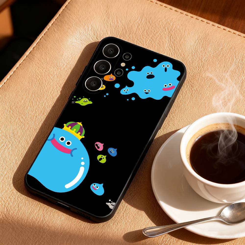 1PC Cute Bouncy D-Dragon S-slimes Phone Case For Samsung S26,S25,24,23,22,30,21,10,9,Ultra,Plus,Lite,FE Soft Black Case
