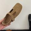 Korean Version of Autumn Shallow Mouth Mary Jane Shoes 2025 New Square Head Mango Head Single Shoes Casual Soft-soled Shoes Grandma Shoes
