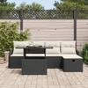 Ensemble de canapé de jardin vidaXL 6 pièces avec coussins en poly rattan noir 3361036