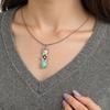 Stylish Turquoise Owl Pendant Necklace Decoration for Women Who Love Bohemian Styles and Distinctive Accessories