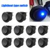 10pcs Car Control Switch Round Rocker Dot Boat Illuminated Blue LED Light Toggle ON/OFF Button for Motorcycles Marine Boats