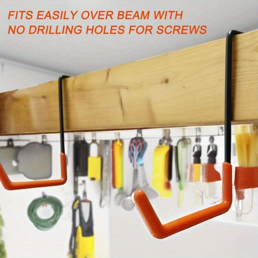 4Pcs Heavy Duty Rafter Hangers Hooks Anti-Slip Coated Metal Ladder Hanger For Bicycle, Ladder, Rope