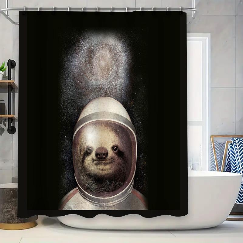 Space Cat Astronaut Shower Curtain Galaxy Kitten Bathroom Decor Cosmic Pet Lover Gift Modern Home Decor 90x180cm