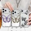 Luxury Bling Diamond TPU Phone Case For iPhone 17 Air 16e 16 14 15 13 17 Pro Max 15 16 Plus 17 Simple Butterfly Print ShockProof Case Cover