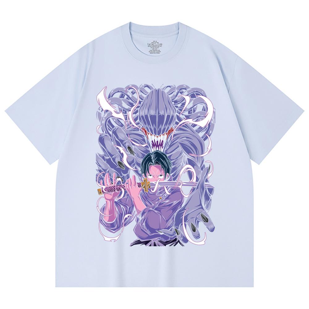 230 Gsm 100% Cotton Jujutsu Kaisen V52 Yuta Print Unisex Heavy Cotton T Shirt
