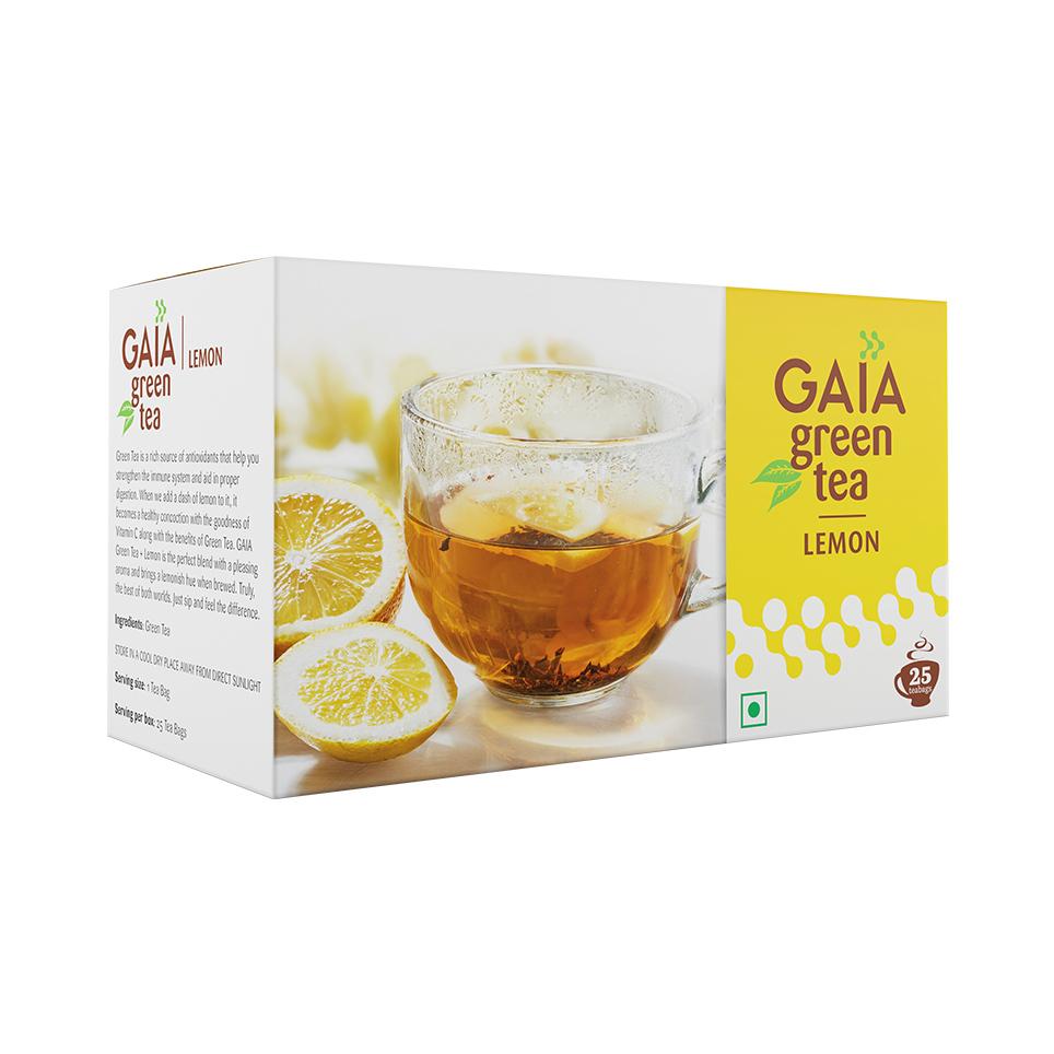 Green Tea with Lemon (25 Pak, 2 G), Leaf Green Tea Lemon, Gaia