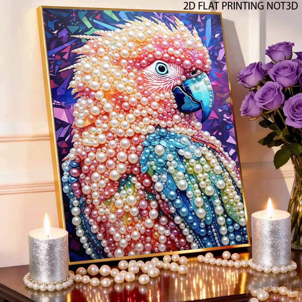 Pearl Painting DIY Kit Colorful Parrot Frameless Sparkling Bead Art Canvas Creative Home Decor Craft for Beginners