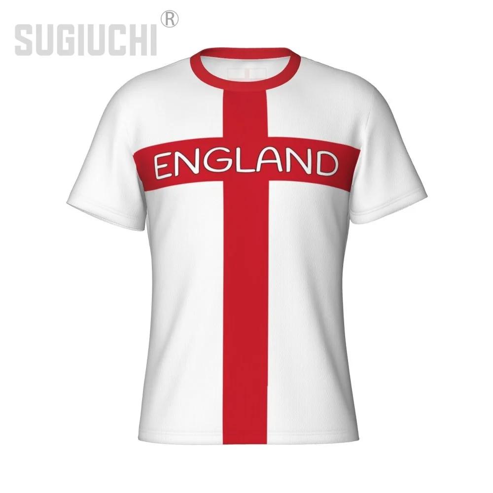 Vintage England UK T-shirt Football Soccer Training National Flag United Kingdom 3D Print CHEER JERSEY Short Sleeve Round Neck Sport Uniform Unisex