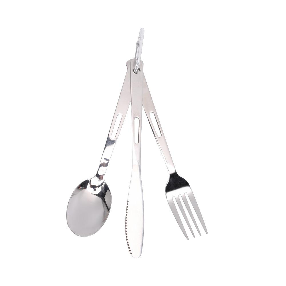 Double Layer Cup Utensils Set 304 Stainless Steel Cutlery Set Portable Tableware Set Hiking