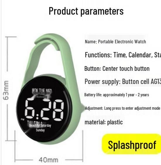 

Светодиодные студенческие подвесные часы - Водонепроницаемые, Светящиеся, Портативные, со скидкой для новичков