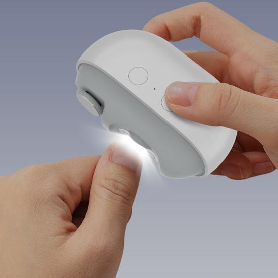 Electric Nail Clipper Polisher with LED Light Type-C Rechargeable 3-In-1 Automatic Fingernail File Baby Kids Adults Seniors Manicure Trimmer