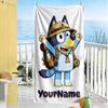 Bluey Customized Name Beach Towel High Absorbency & Quick-Dry Portable for SwimmingBeachCamping Travel Beach AccessoriesGym