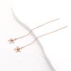 Exquisite Russian Purple Gold Star Round Bead Long Hollow Earphone Plated Rose Gold Pentagram Delicate Earphone Female