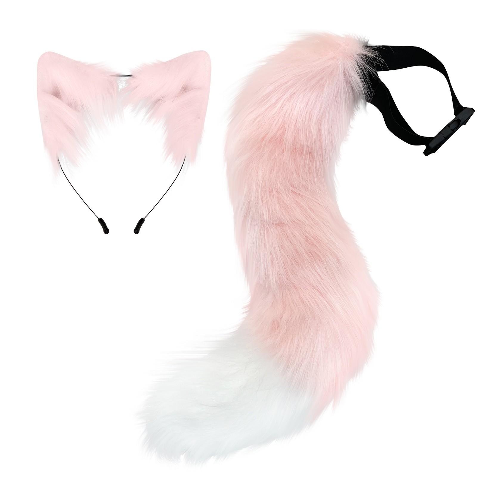 

Костюм в готическом стиле с имитацией плюшевых ушей животных и хвостового воротника, набор из двух предметов One Size