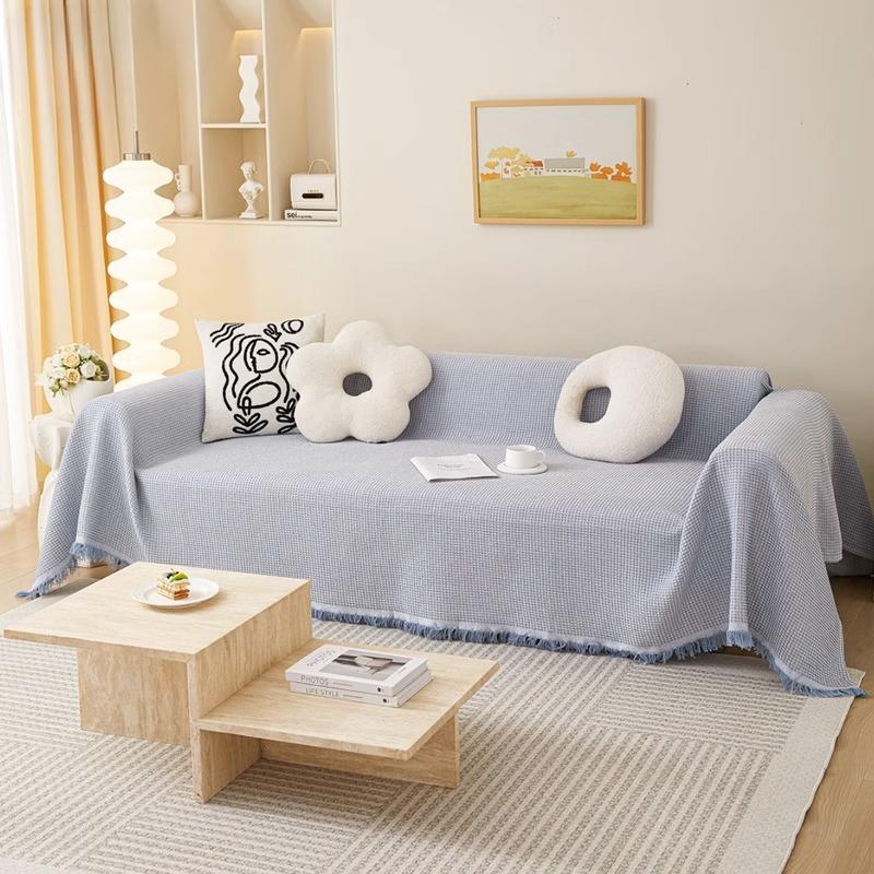 

Хлопковое и льняное полотенце для дивана, сплошной цвет, простой современный чехол для дивана, ткань «все включено», универсальная подушка для дивана Four Seasons Bed & Breakfast 180*130