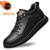 Mens Sneakers Genuine Leather Men's Boots Winter Platform Warm Fur Ankle Short Lace Up Novelty Concise Casual Work Shoes Botas