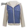 Spring Coat Fall Women Jacket Colorblock Zipper Closure Long Sleeves Hooded Autumn Winter Fake Chest Pocket Decor Lady Daily Wear