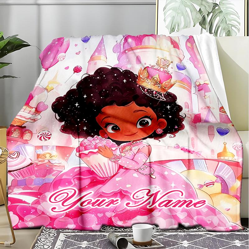 1PC Custom Name "Princess Sweet Dreams" outdooor Flannel blankets Patterns Throw Blanket All-Season Soft Gift for Couch, Bed, Camping gifts