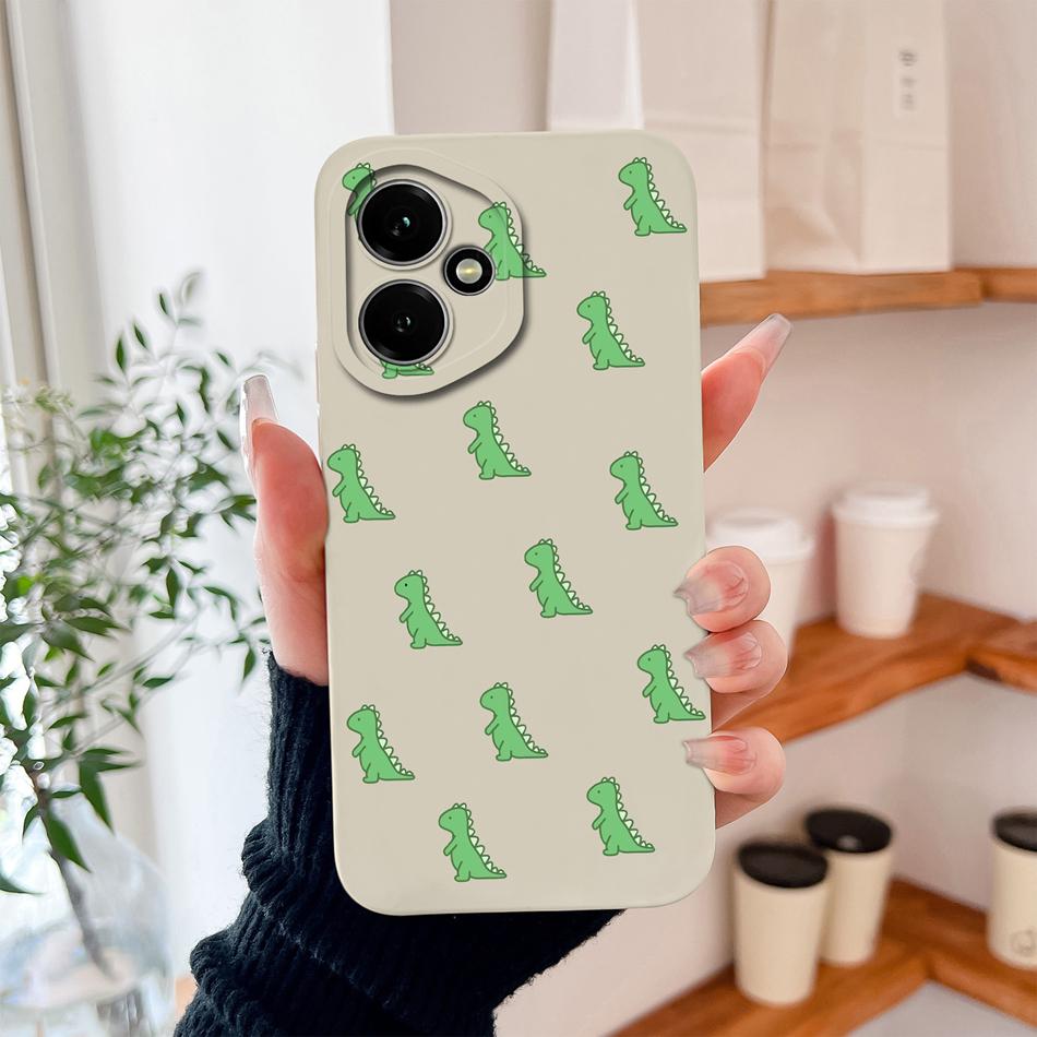 Case For Honor 400 Pro Global Cartoon Dinosaur Back Cover Liquid Silicone Full Protection Durable Shockproof Phone Protectors