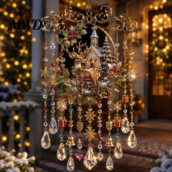 Calming Home Decor for Living Room Christmas Wind Chime, Acrylic Sun Catcher Outdoor Garden Patio Decorative Wall Art Bedroom Decor, Hanging Yard with