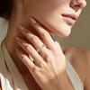 Round Moissanite Eternity Ring: 18k Gold-Plated S925 Silver, Versatile Open Design, Stackable.