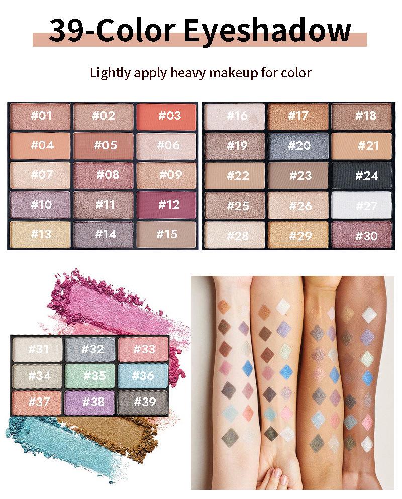 MISSROSE Makeup Palette Set: Eyeshadow, Lip Gloss, Lipstick, Blush, Concealer, Highlight, and Powder.