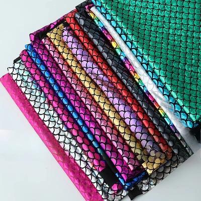 100x150cm Elastic Fish Scale Spandex Bronzing Fabric Laser Magic Color for Wedding Dance Stage Performance Costume Fabric