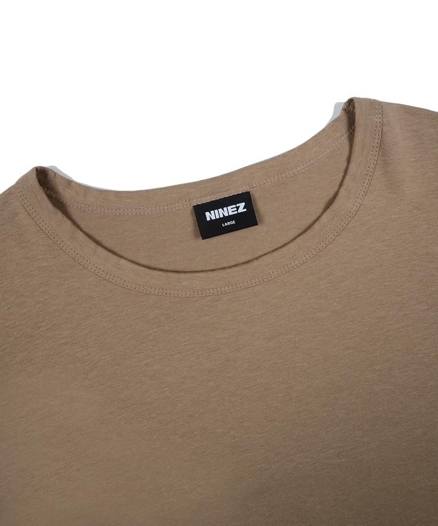 NINEZ Soft Modal Loose Fit Long Sleeve T-Shirt (Mocha Beige) 24Tl03