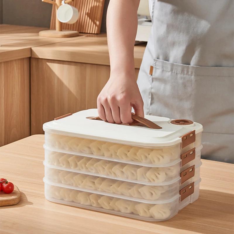 Multilayer Dumpling Plastic Box Household Freezing Storage Containers Box Refrigerator Frozen Home Organization Kitchen Supplies