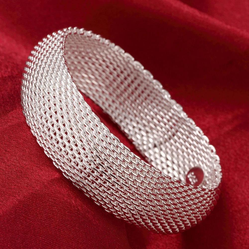 Bracciali Trendy in Argento 925 Braccialetto Charms Carini Aperti per Donne Gioielli di Moda Regolabile Dimensioni Bracciale Manicotto Festa di Matrimonio