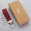Belleterny Frosted Genuine Leather Keychain - Luxury Keyring Pendant with Logo Customization.