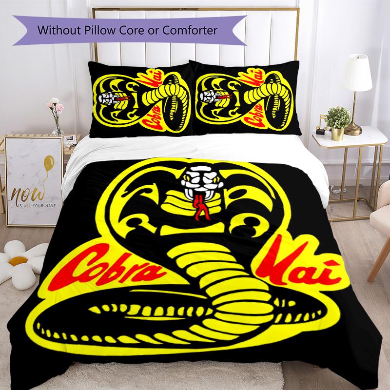 Cobra Kai 3pcs Bedding Set Duvet Cover Closure Includes 1 Duvet Cover & 2 Pillowcases for All Seasons Bedroom Home Dorm Decor