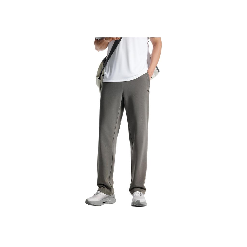 Anta Mid-Rise Fleece-Lined Tapered Sports Pants Men Bottoms Dark-Brown Gray 952547308-5