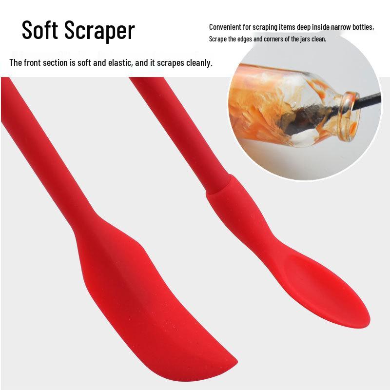 Silicone Pointed Spatula & Jar Scraper for Cosmetic & Cooking, Heat-Resistant