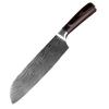 5/6/7 Zoll Santoku Messer Hochkohlenstoffstahl Küchenhackmesser zum Schneiden von Gemüse und Obst Pakkaholzgriff Ergonomisch