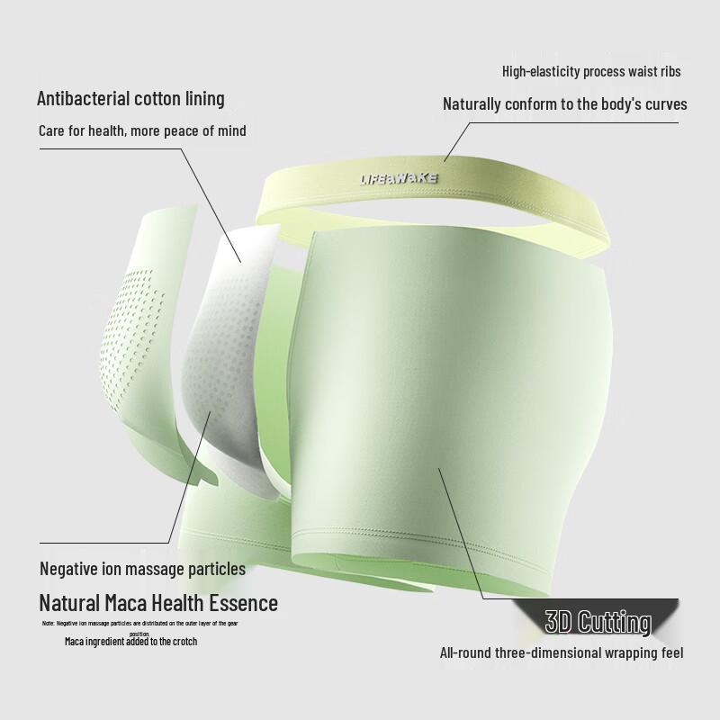 תחתונים בוקסר כותנה אנטיבקטריאליים לגברים HLA (3 חבילות)