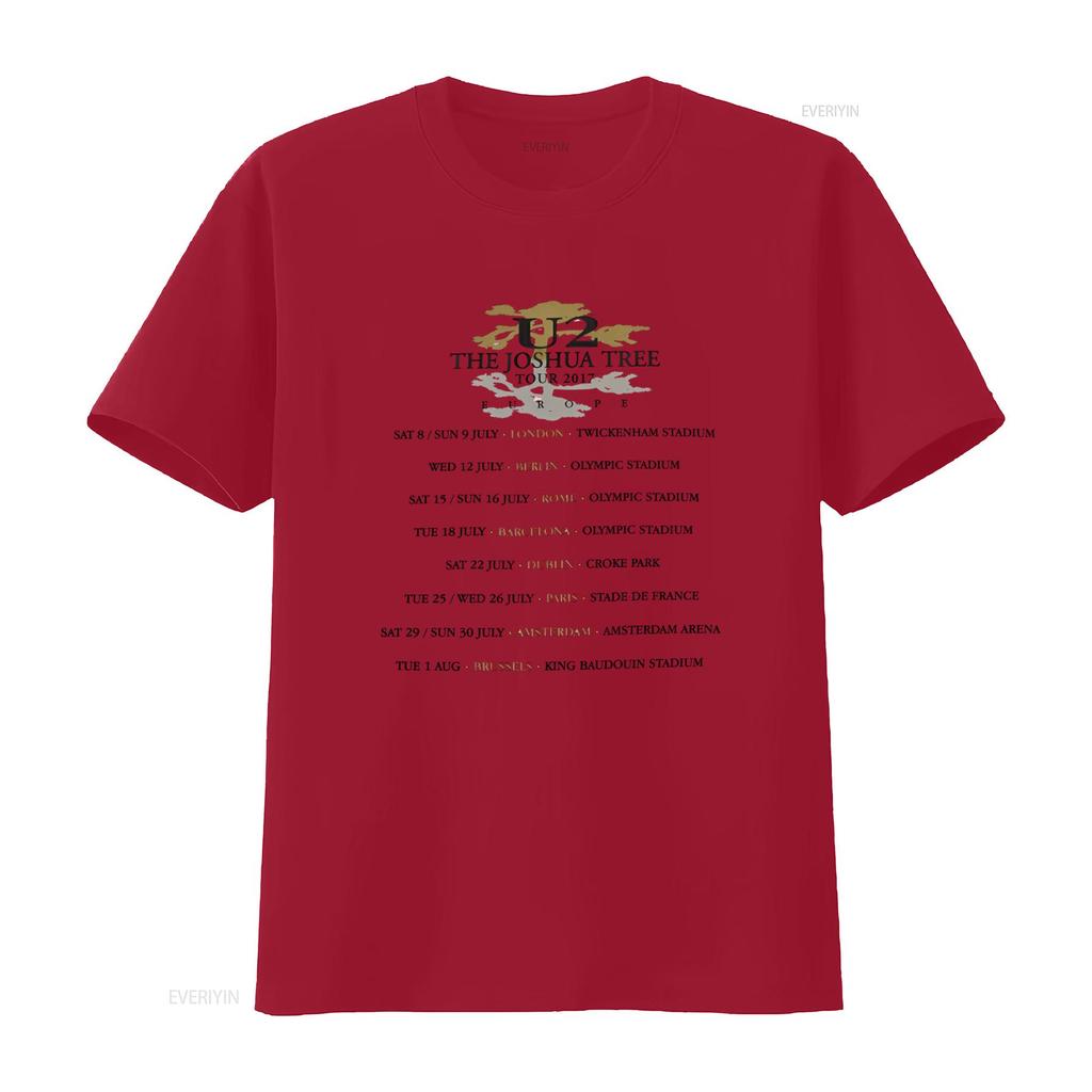 U2 The Joshua Tree Tour 2017 Europa Concerto Taglia L T Shirt vintage Lavato Morbido abbigliamento firmato Versatile Casual uomo