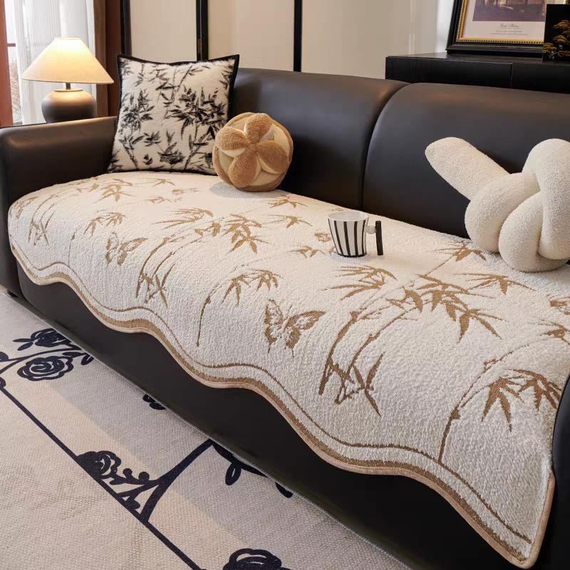 Winter Plush Sofa Cushion Retro Wind Sofa Non-slip Seat Cushion High-end Luxury Sofa Towel